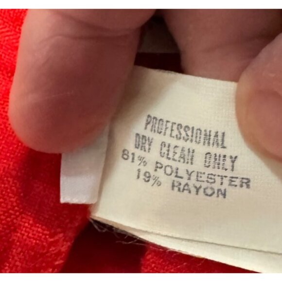 Vintage Red Pleated High-Waist Trousers Womens Size 12 By Hunt Valley - Picture 5 of 11